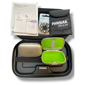 Phonak Travel Case Hearing Aids Pouch Tool Battery Zip Protect Accessory Black